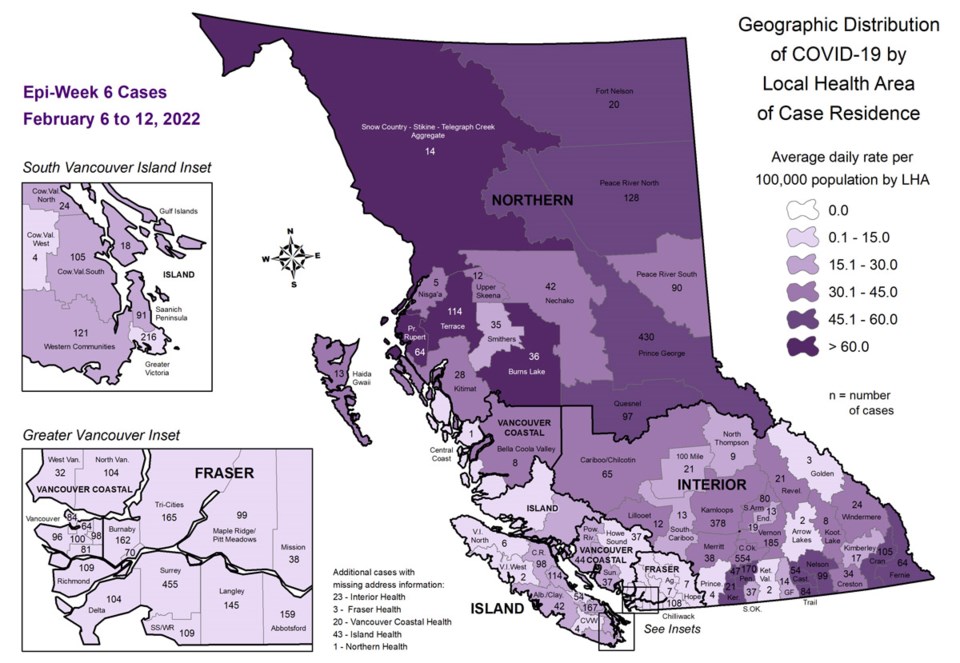 COVID map Feb 16