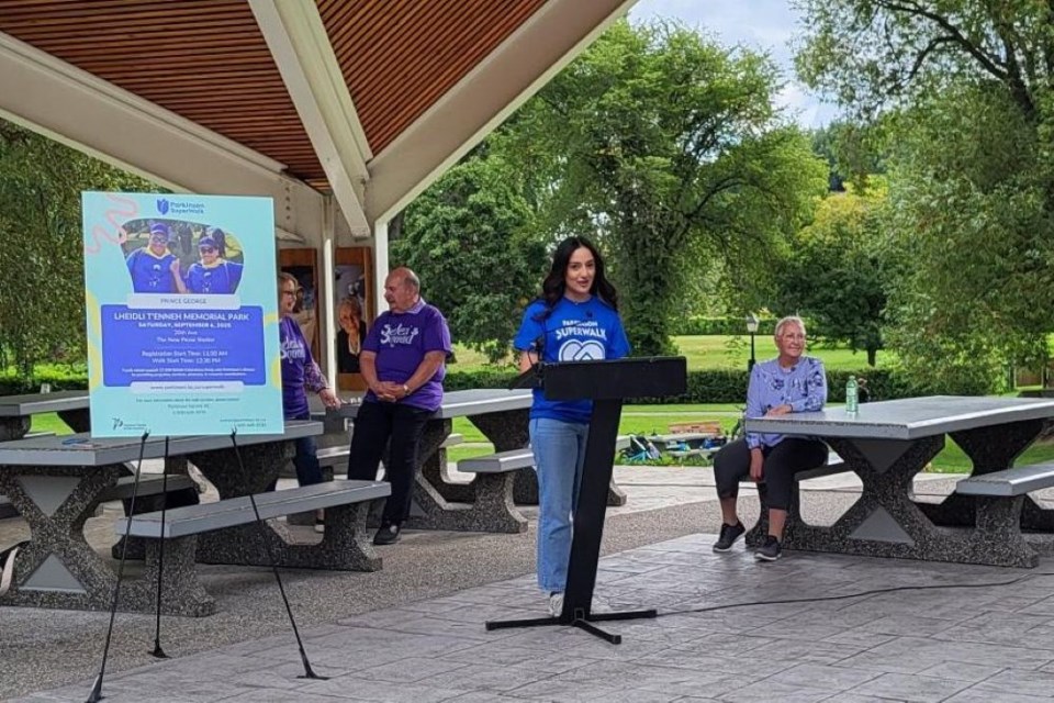During the launch of the Prince George SuperWalk on Aug. 12, 2025, Serena Sanghera talked about why she has volunteered with the local support group for the last six years and how she would like a Movement Disorders Clinic to be in Prince George to serve more than 1,000 people in the North who have the disease. The SuperWalk takes place on Saturday, Sept. 6 at Lheidli T'enneh Memorial Part and starts at 12:30 p.m. at the Pavilion.