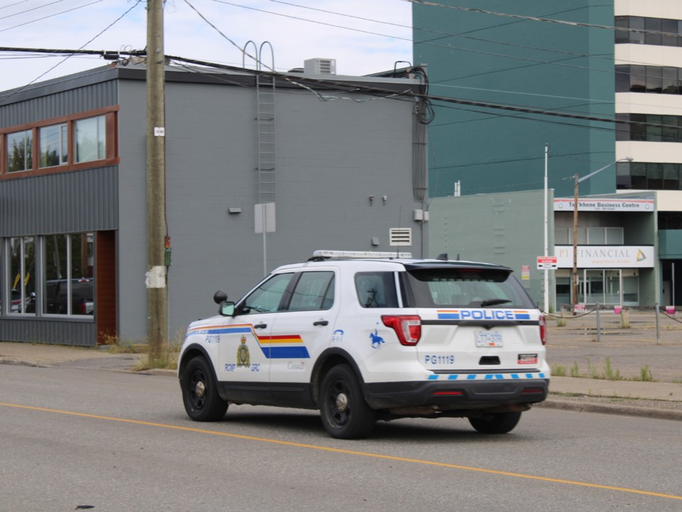 Prince George RCMP driving downtown