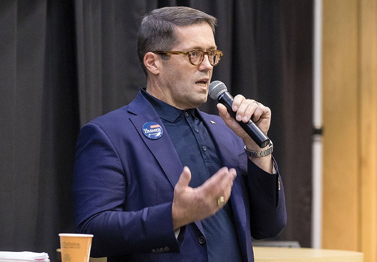 Bob Zimmer, Conservative Party candidate in the Prince George-Peace River-Northern Rockies riding, speaks during an all-candidates forum during his October 2019 campaign. Zimmer will be seeking his fourth term in the federal election Sept. 20. 
