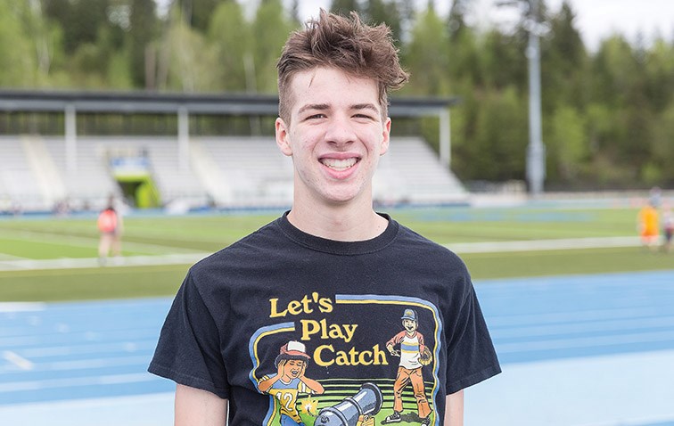 Caleb Emon is seen here a couple of years ago when he was at the track during a training session at Masich Place Stadium. 