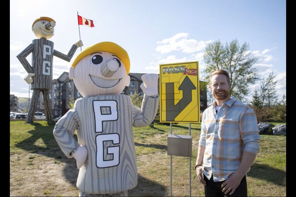 Jon Montgomery, host of Amazing Race Canada, is seen here with Mr. PG, when the CTV summer series landed in Prince George in May for a leg of the race in Episode 5. Prince George duo Joe Syme and Grace Dove are still in the race and will continue to compete in the episode airing on Tuesday, Aug. 12, 2025.