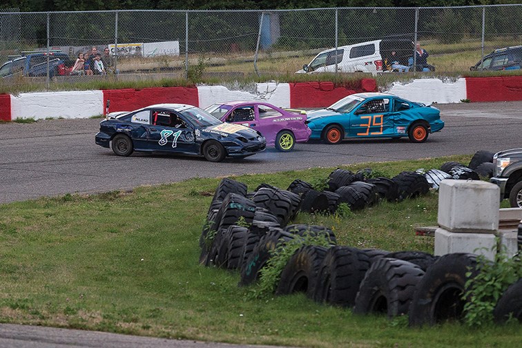 Citizen Photo by James Doyle/Local Journalism Initiative.The #81 car of Kaylee Torraville gets turned around during a Hornet heat race on Saturday evening at PGARA Speedway Park.
