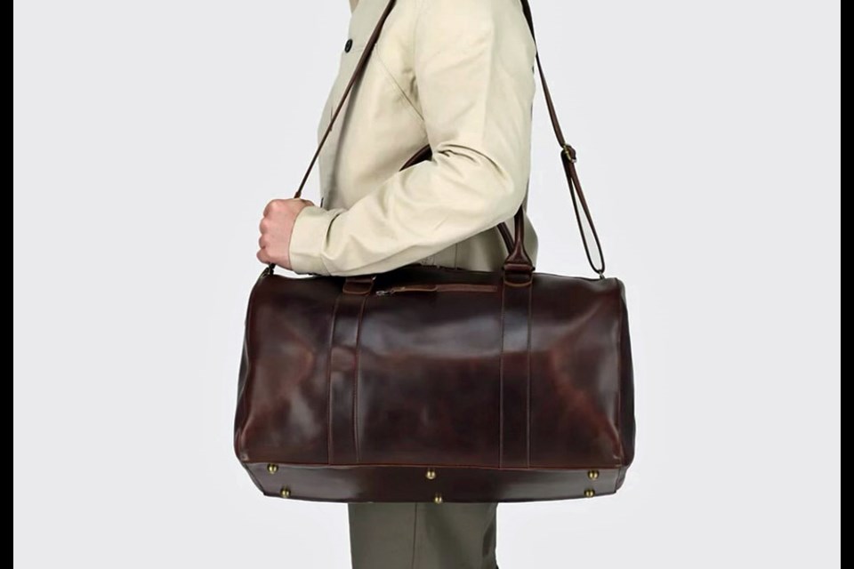 This shows the shoulder bag professional baseball player Jared Young lost while returning from the airport to his mom's College Heights home in Prince George.