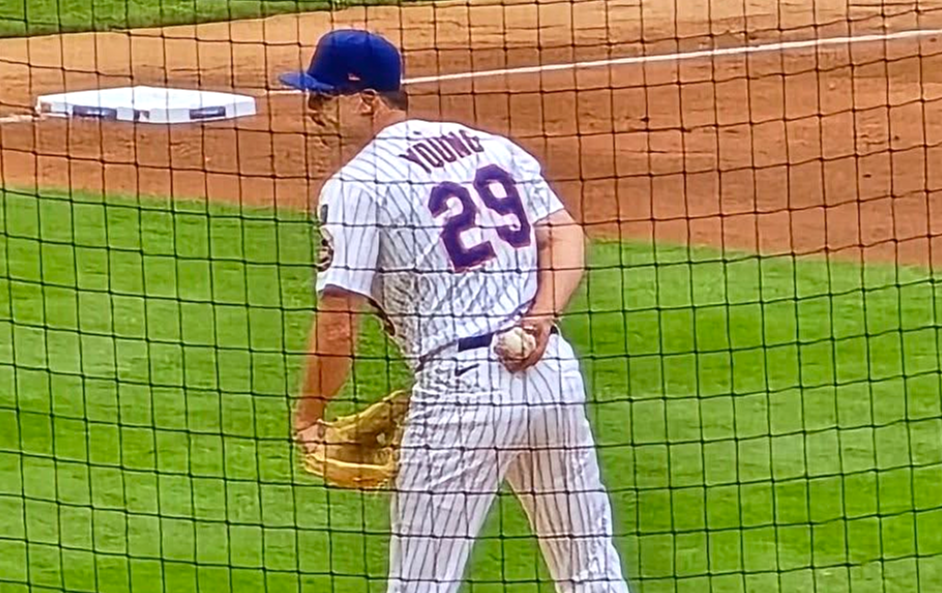 Jared Young of Prince George gets set to pitch for the New York Mets against the Tampa Bay Rays on Sunday, June 15, 2025 at Citi Field in New York.