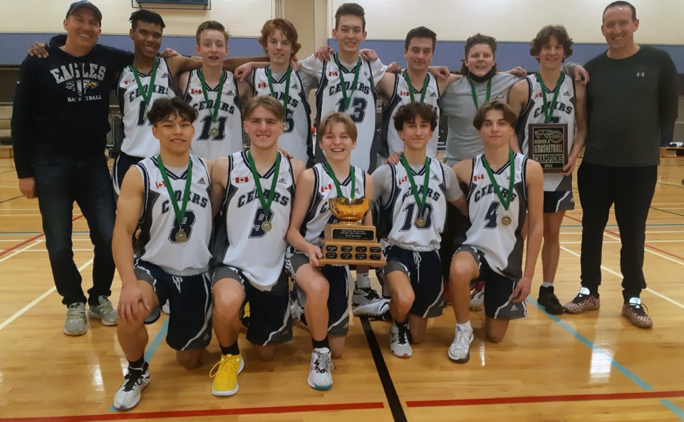 Cedars Christian Eagles zone boys hoops champs 2022