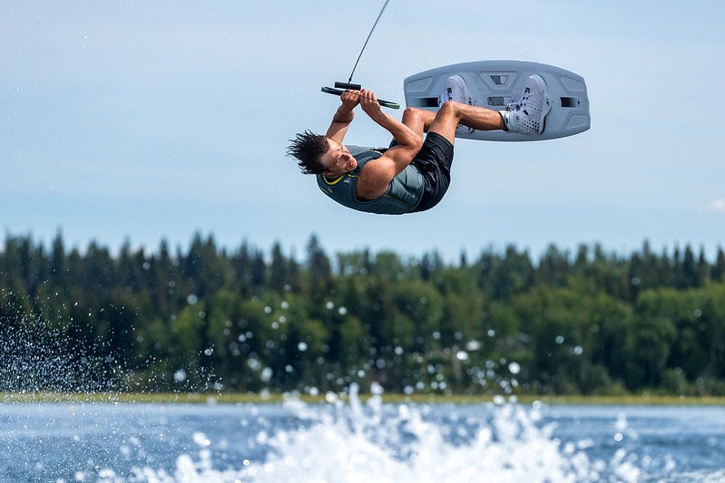 BC Summer Games photographer James Doyle captured this wakeboarder going into a flip during the weekend competion at Ness Lake.