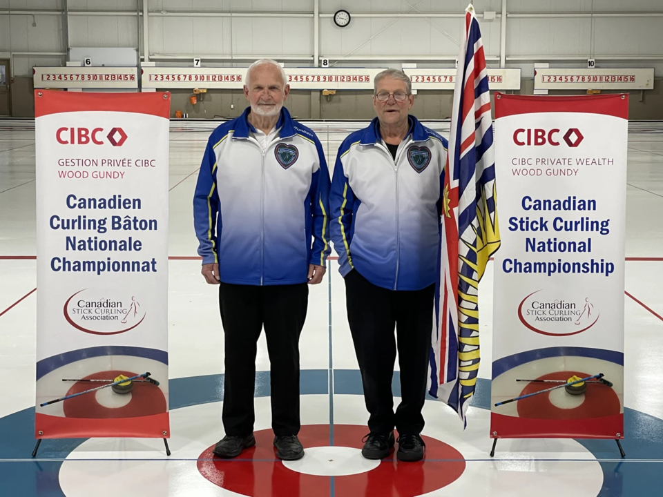 Curling stick curling nationals Moncton NB April 24  2022 Gary Shalansky and Jamie Mould