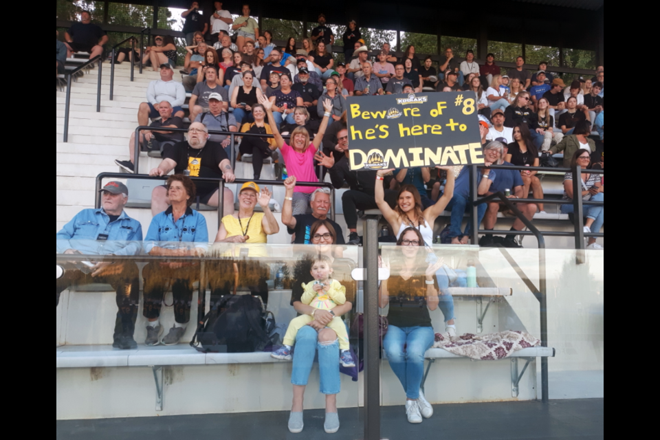 The Noah Lank Fan Club showed up in full force Saturday to cheer on the Prince George Kodiaks wide receiver in the team's inaugural home game at Madich Place Stadium.