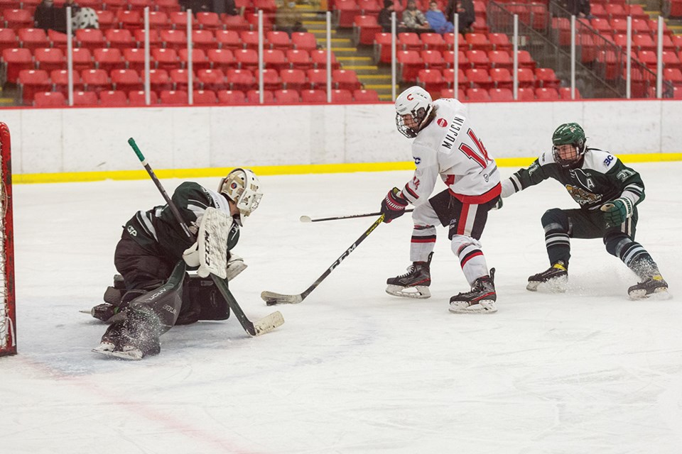 Citizen Photo by James Doyle. The Cariboo Cougars hosted the North Island Silvertips on Sunday morning in Kin 1 in BCEHL U18AAA action.