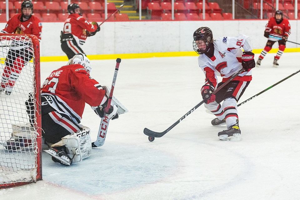 Citizen Photo by James Doyle. The Cariboo U17AAA Cougars took on the Vancouver North West Hawks on Sunday in Kin 1 in the second game of a weekend doubleheader..