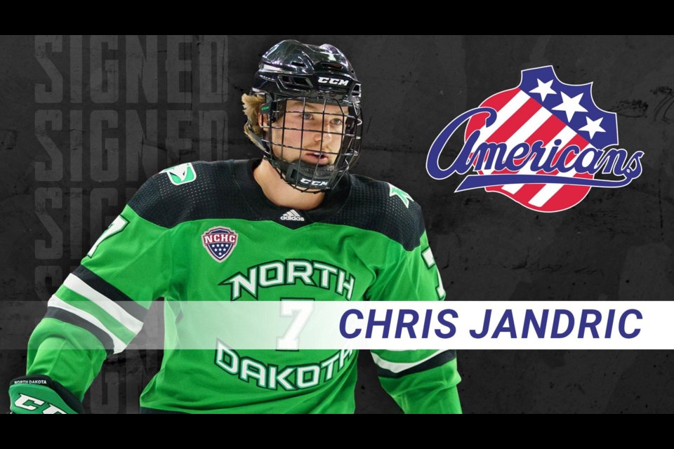 Prince George native Chris Jandric collected his first professional hockey point Saturday playing in the AHL for the Rochester Anericans.