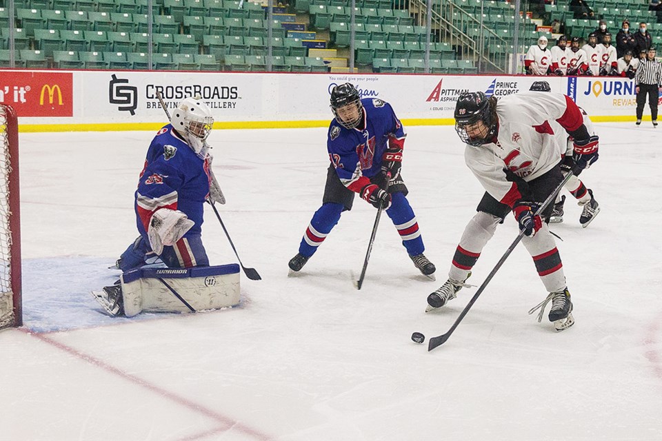 Citizen Photo by James Doyle. The IDL Projects U18 Cougars took on the Vanderhoof U18 Bears on Sunday afternoon at CN Centre during PGMHA action.
