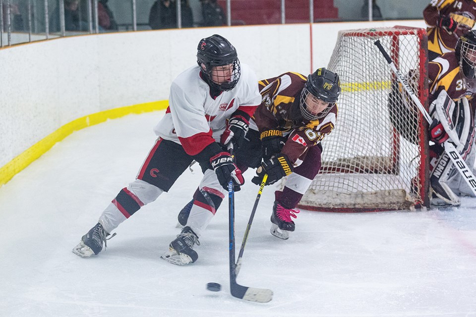 Citizen Photo by James Doyle. The PGMHA IDL Projects U18 Cougars took on the Quesnel Thunder on Sunday in Kin 2.