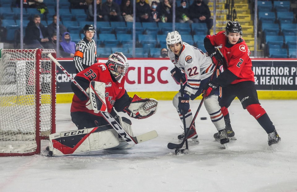 Cougars Ty Young in Kamloops Jan. 22 2022