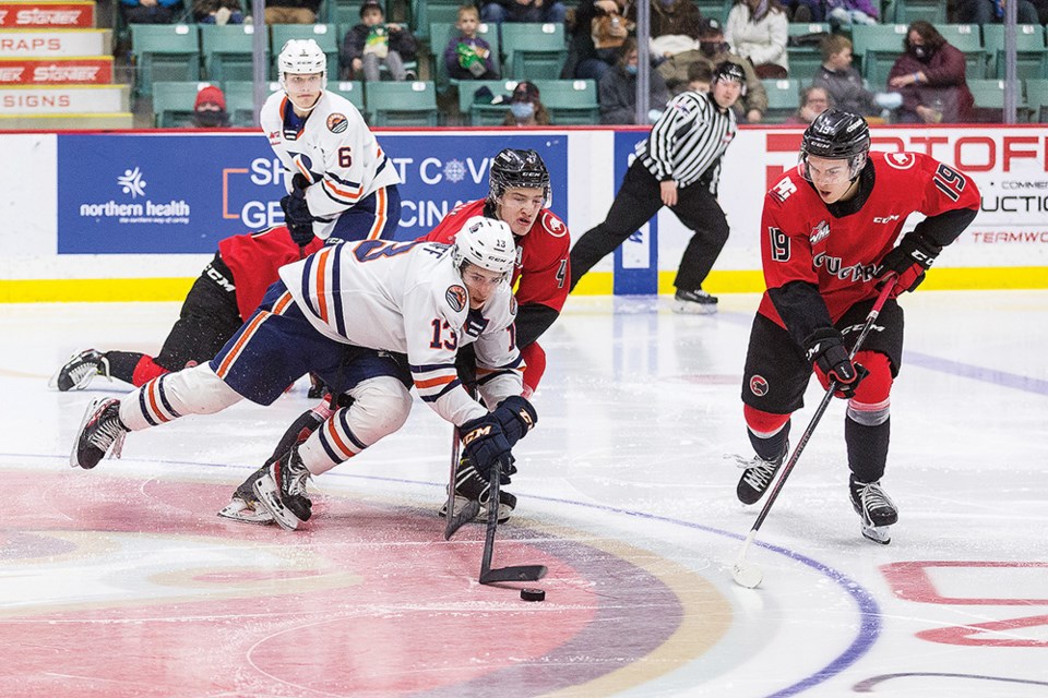 Coquitlam's Matthew Seminoff (#13) in action for the WHL's Kamloops Blazers against the Prince George Cougars. | Glacier Media