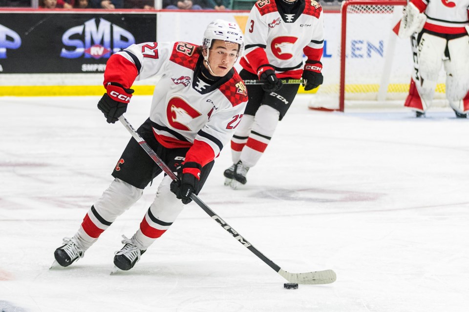Cougars centre Riley Heidt is the WHL's choice as player of the month for December.