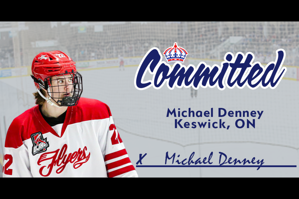 The Spruce Kings have signed 19-year-old forward Michael Denney for the 2025-26 season.