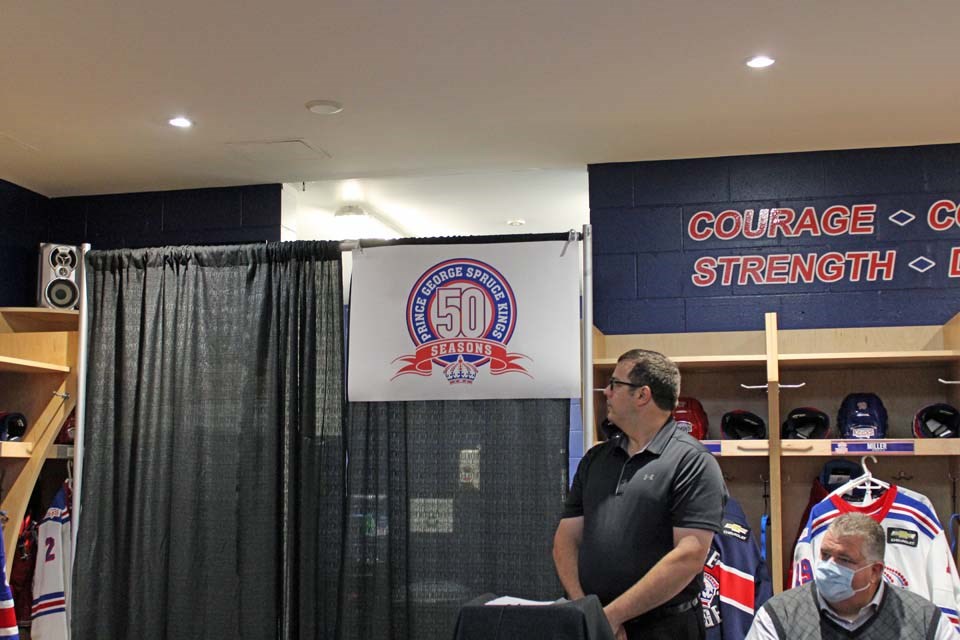 The Prince George Spruce Kings unveil the 50th-anniversary logo.