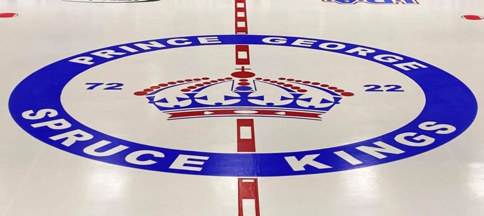 Spruce Kings centre ice logo at COoliseum