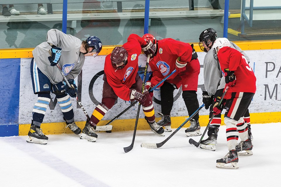 Citizen Photo by James Doyle. Team Grey took on Team Red at Rolling Mix Concrete Arena on Sunday afternoon at the Prince George Spruce Kings Top Prospects Game.