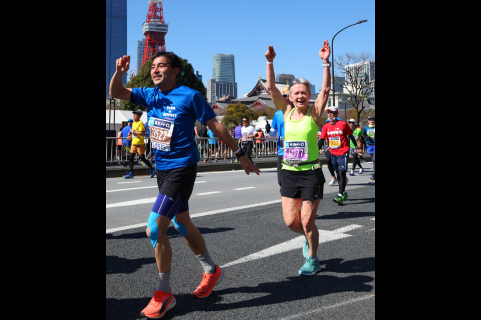 Marie Chapman, who just turned 70 is a marathon runner from Prince George, who is seen here running in her most recent marathon in Tokyo. 