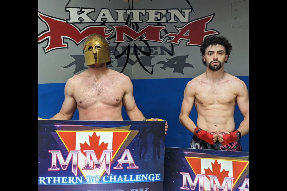 Westin Creyke, left, and Javier Harting are entered in this Saturday's MMA Northern BC Challenge as they prepare for the World Muay Thai championships in Italy. 

 