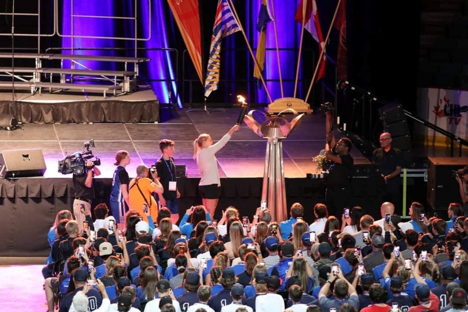 During Thursday night's opening ceremonies at Prince George's CN Centre the BC Summer Games torch was lit.