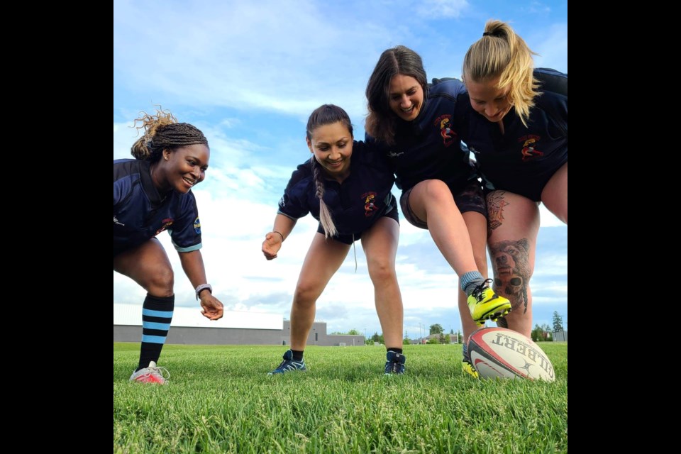 The PG Vixens Women's Rugby Club get in some practice time at Duchess Park Secondary School recently.
