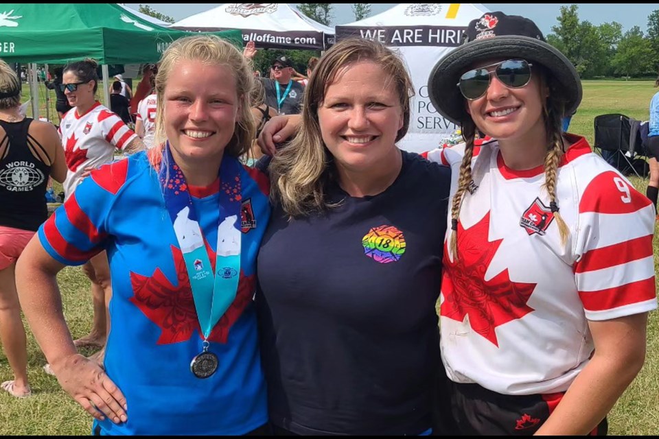 Ellen Pederson, left, of Fort St. John took silver with Canada Blue.