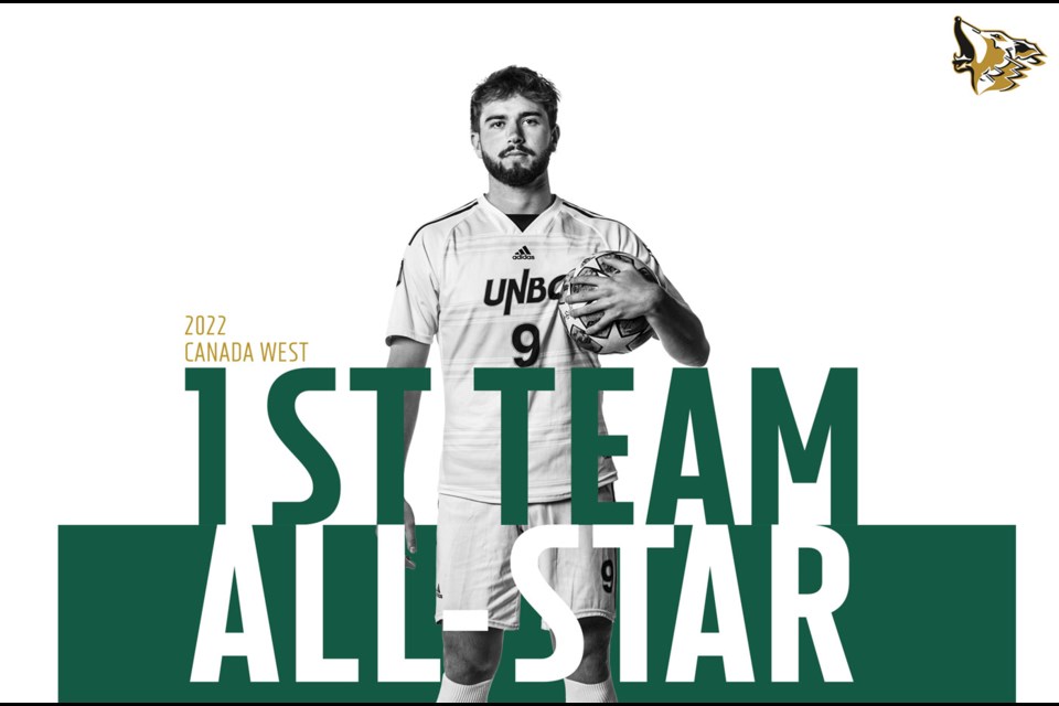 Michael Henman of the UNBC Timberwolves was named a U SPORTS Canada West First Team All-Star.
