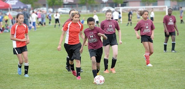 Kids play in the 2019 Terry Wilson Memorial soccer tournament at Rotary Field. This year's tournament is set for May 31.