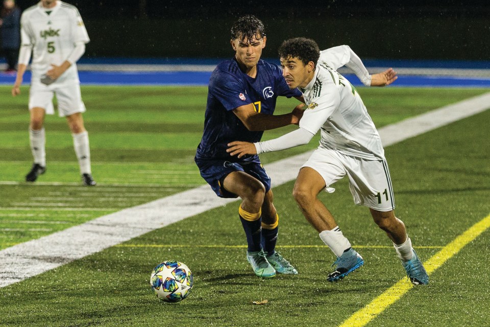 UNBC soccer Hussein Behery vs Trinity Western Sept. 17 2021