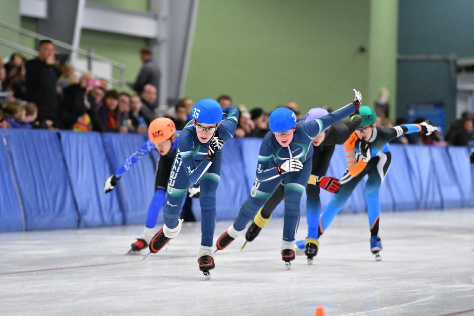 Blizzard speed skaters Chris Earl and Nolan Vansickle Feb 2020 BC Games Fort St John