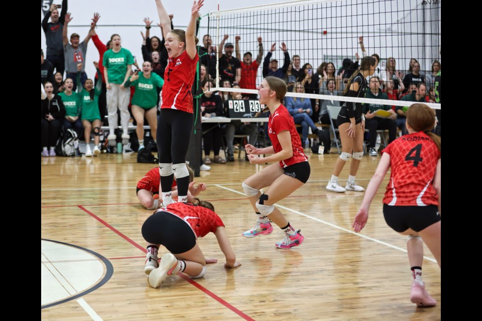 The Prince George Kodiaks Red U-16 girls volleyball team defeated Queens of Alberta in the final of the Best of the West tournament Sunday in Calgary.