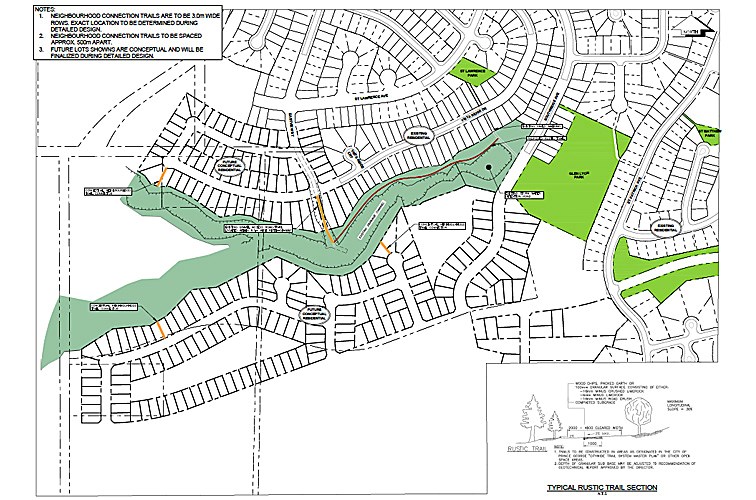 The map, provided by the City of Prince George, shows a proposed site plan for a subdivision planned in the St. Lawrence Heights area.