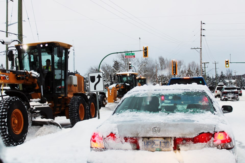 City snowplough crews were out in full force Thursday morning dealing with a three-day storm that dumped up to 60 cm on Prince George streets.