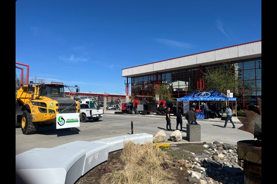 Exhibits take over the front of the  Prince George Civic Centre during Minerals North 2025 on Friday, May 2, 2025 In Prince George, BC