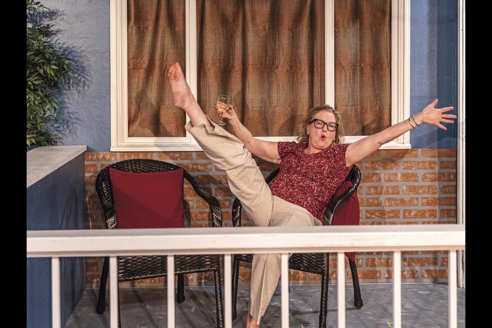 Actor Missy Christensen rehearses on Monday, March 24 ahead of the opening of this year's Miracle Theatre's two productions that will be presented until April 23 at ArtSpace, above Books & Co.