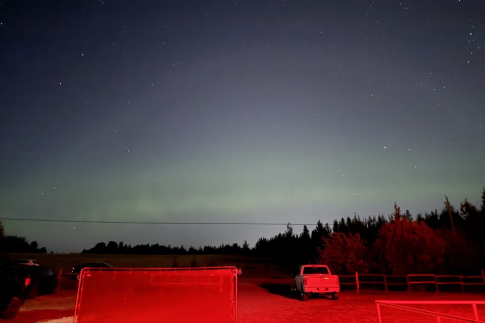 Northern Lights visible from the Prince George Astronomical Observatory during the Perseid Meteor Shower