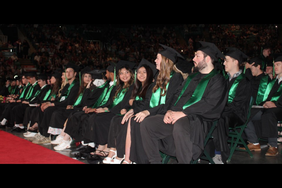 Prince George Secondary School graduates gather at the CN Centre on Friday, June 6, 2025 in Prince George, BC 