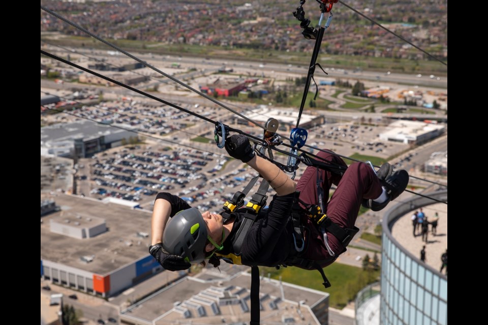 Grace Dove of Prince George takes part in a high-altitude challenge on The Amazing Race Canada episode that aired Tuesday, Sept. 2, 2025 on CTV.
