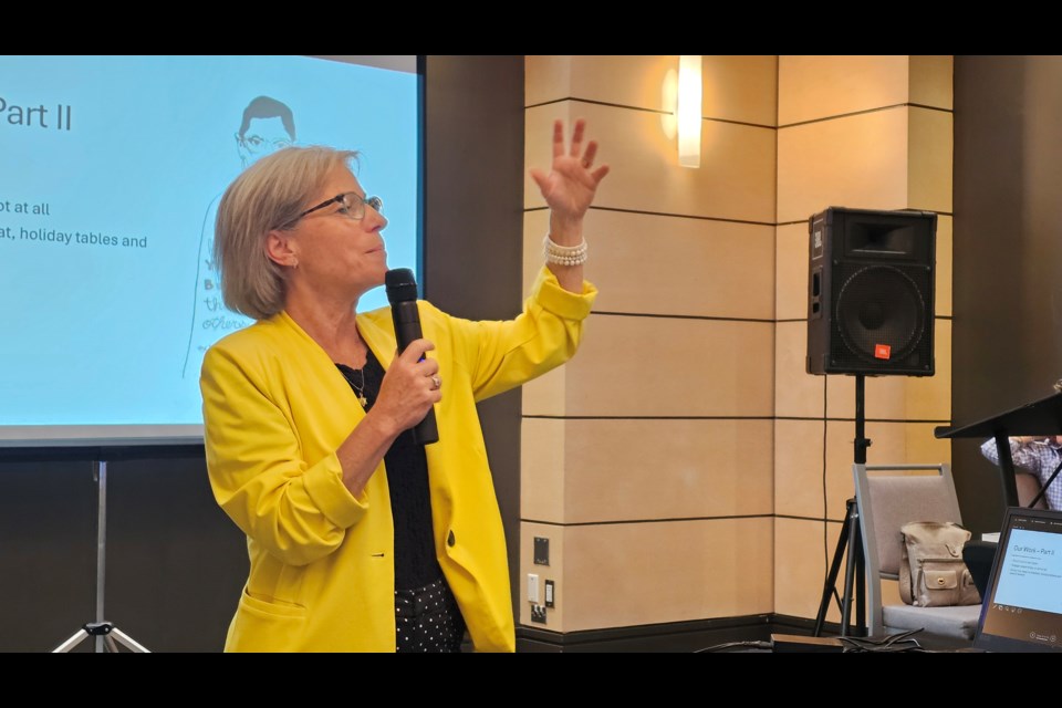 Selina Robinson talks about her book, Truth Be Told, at the Ramada on Monday, June 23, 2025 in Prince George, BC.