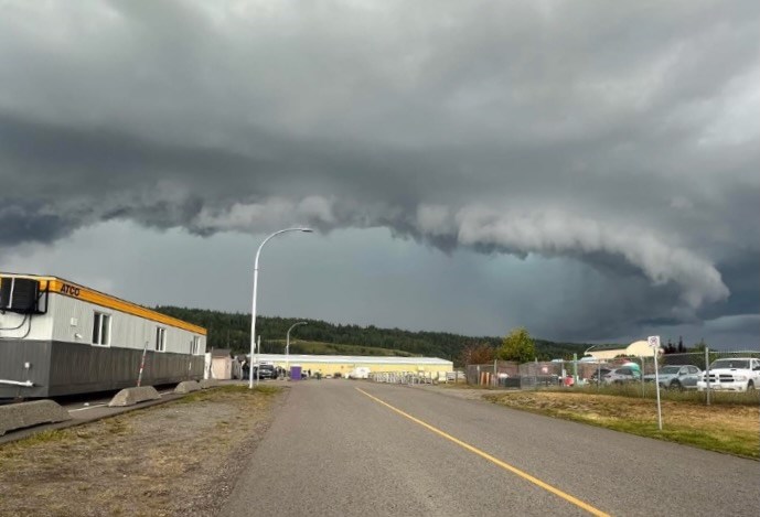 Facebook user Holland Gauthier shared this photo of a storm cloud forming over Cranbrook Hill on Saturday, Aug. 16, 2025 in Prince George, BC.