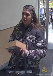 Prince George RCMP are looking for this person in connection with an alleged shoplifting case.