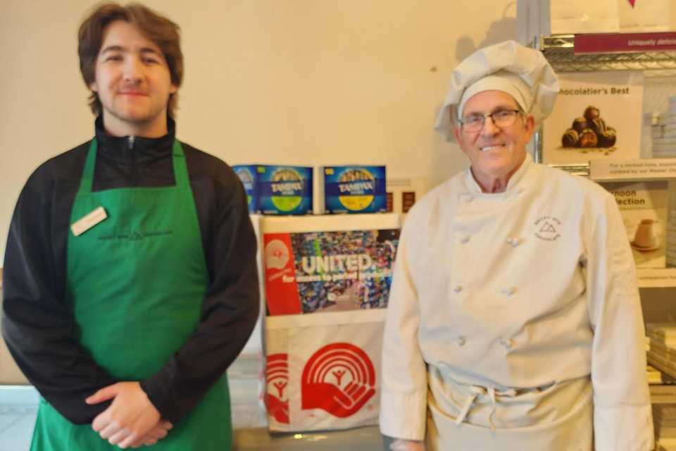 Rocky Mountain Chocolate with their donations to the Period Promise Campaign 