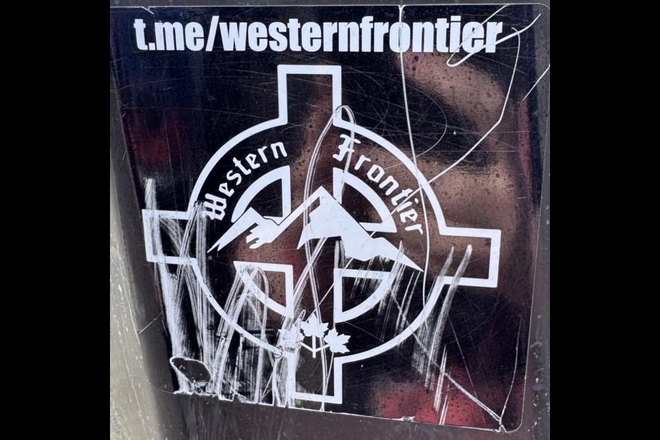 Diagolon stickers have been spotted around Prince George. The white supremacist group wants to see a new country formed diagonally across North America, from Alaska to Florida.