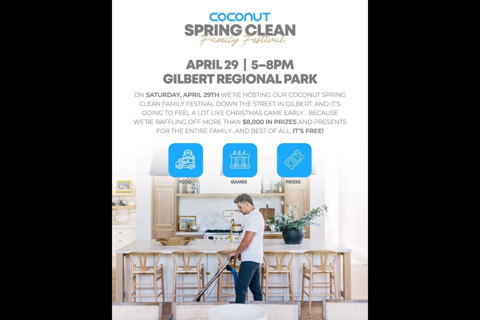 Coconut Cleaning Co. will host its third annual Spring Clean Family Festival on April 29, 2023.