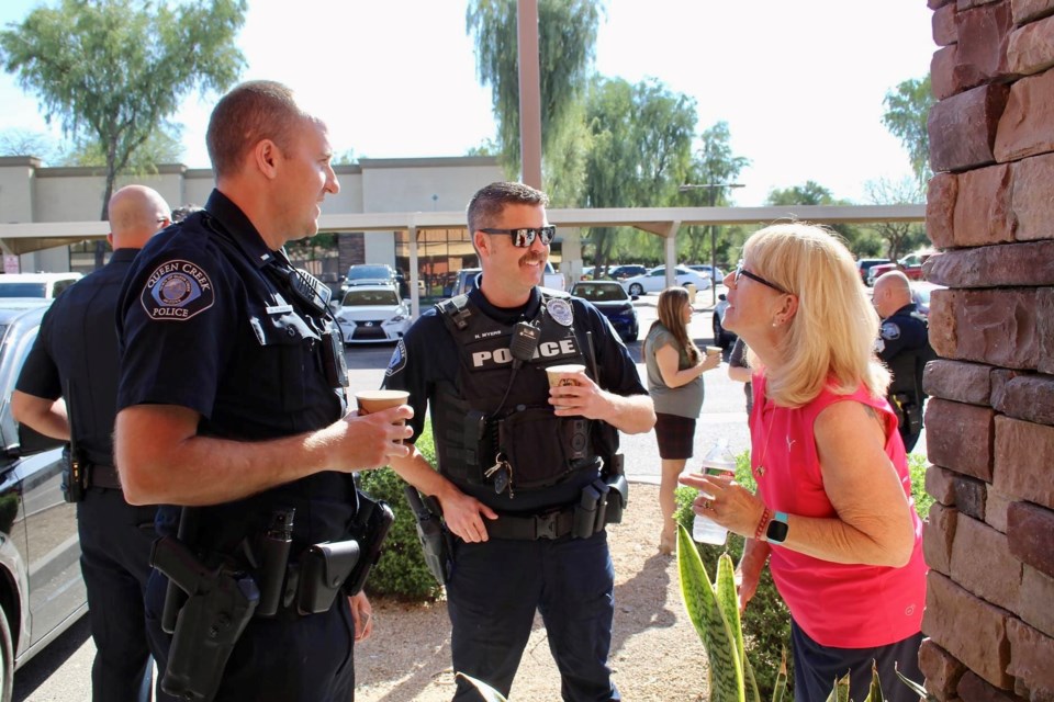 The Queen Creek Police Department hosted is first Coffee with a Cop on March 31, 2022 at The Bistro in town.