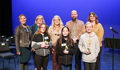 Teagan Elk, RJ Stephan and first place winner, Cathryn Thomas, will advance onto the regional spelling bee on Feb. 10, with QCUSD hosting the event.